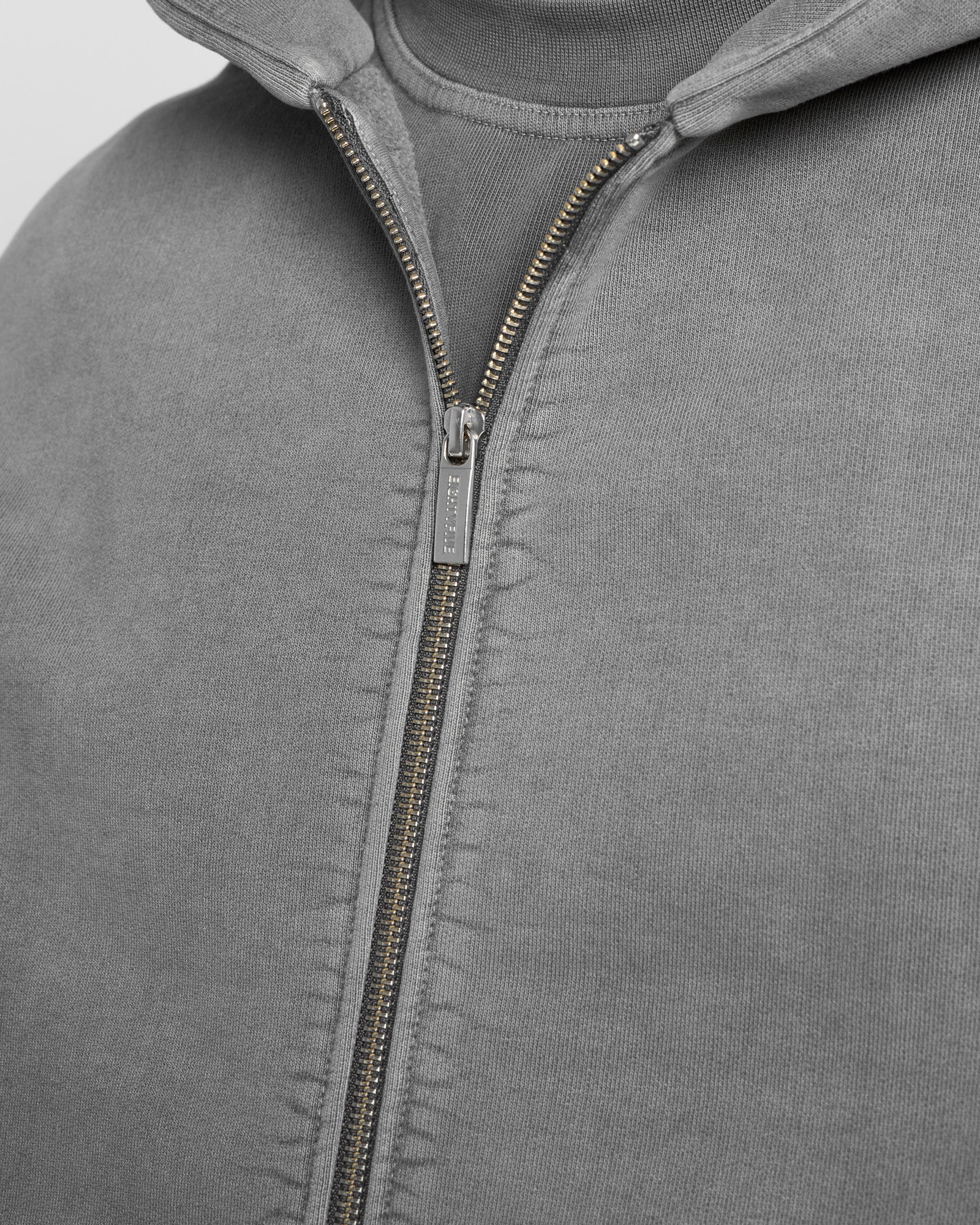 Heavy Stone Gray Basic Zip Hoodie