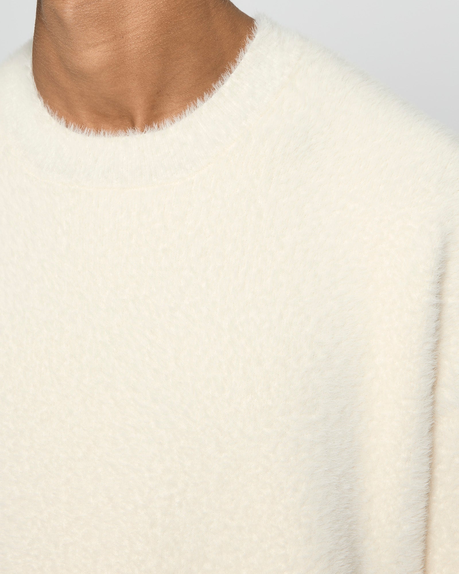 Fuzzy Knitted Crewneck Sweater