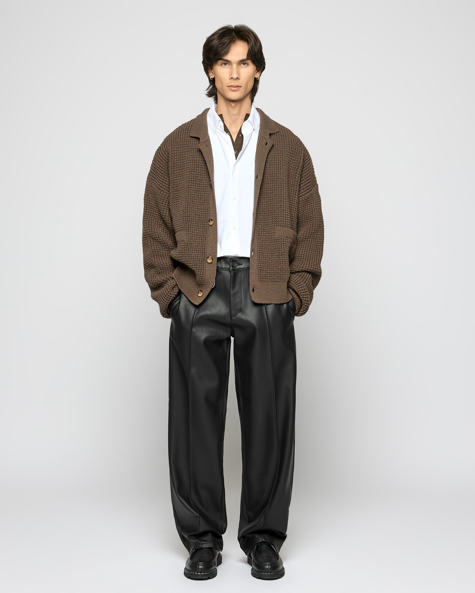 Leather Regular Tailored Pants