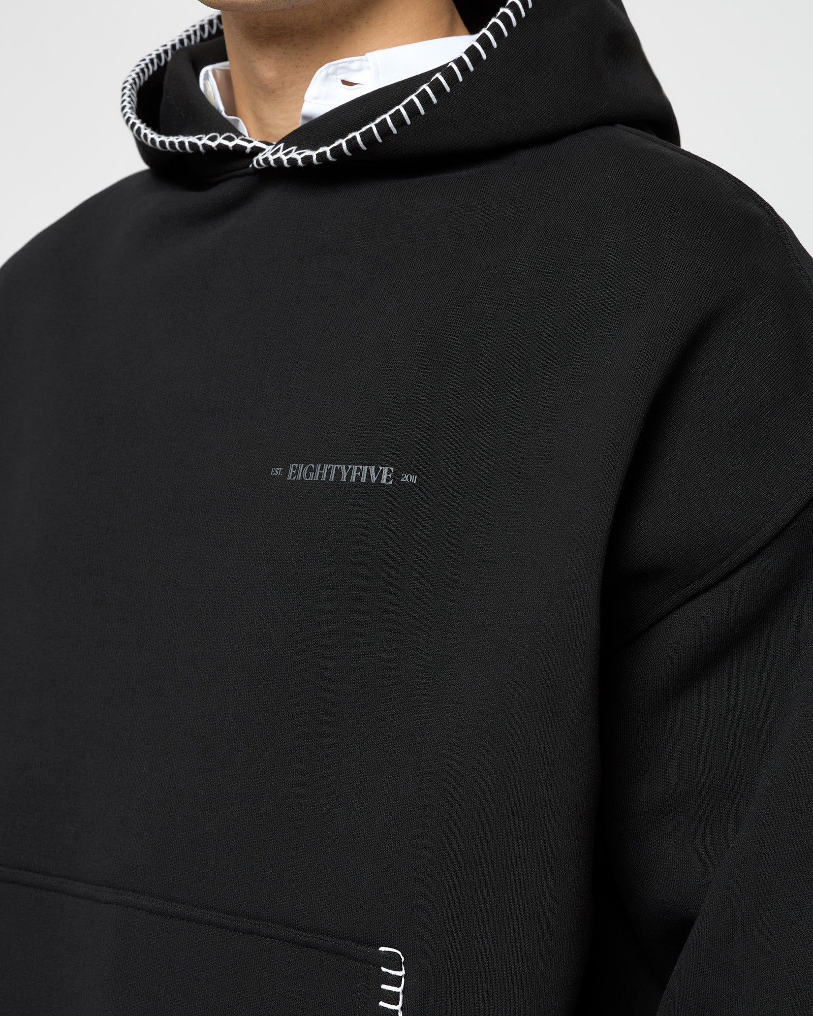 Contrast Whipstitch Hoodie