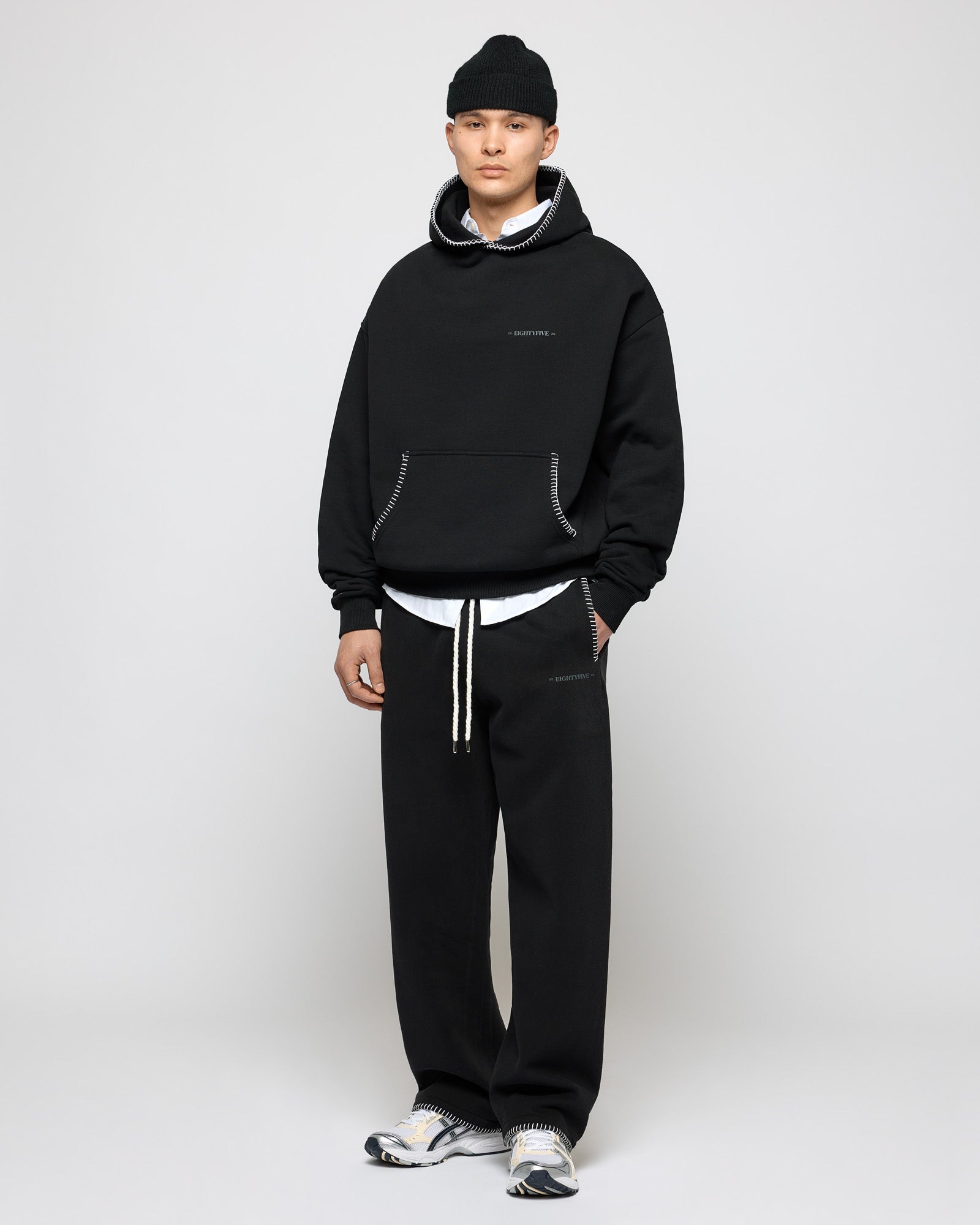 Contrast Whipstitch Hoodie