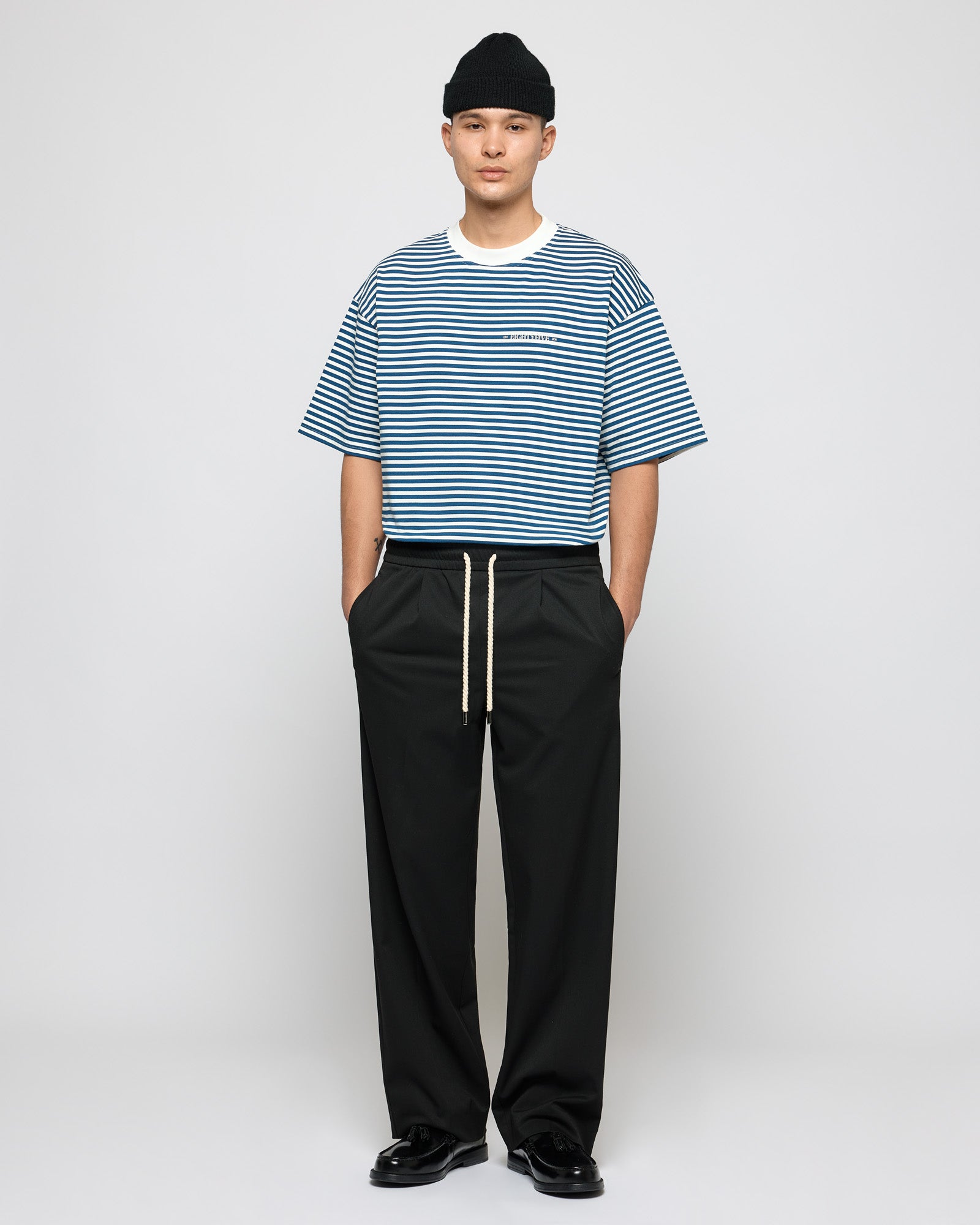 Regular Tailored Pants with Elastic Waistline