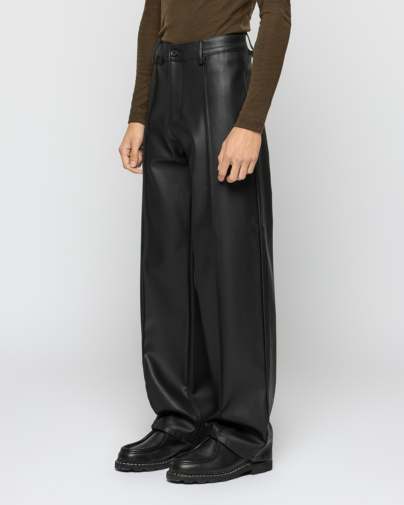 Leather Regular Tailored Pants